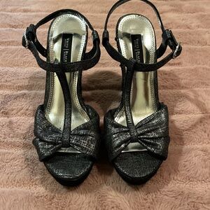 White House Black Market Sophie Black Wedge Heels size 7